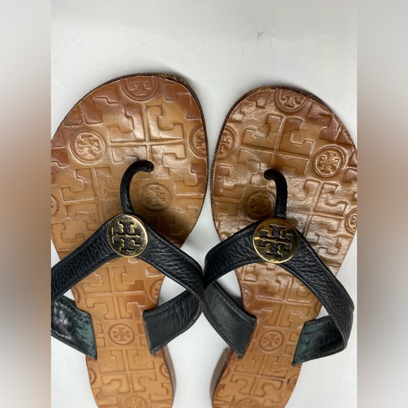 Tory Burch Size 7 M Leather Brown Classic Sandal Shoe - Picture 6 of 8